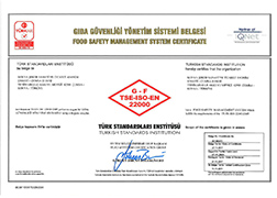 Çumra Şeker TS - EN ISO 22000 Food Safety Management System Certificate
