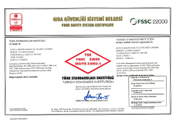 Çumra Şeker TSE - FSSC 22000 Gıda Güvenliği Yönetim Sistemi Belgesi