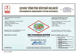 Çumra Şeker TS - EN - ISO 14001 Çevre Yönetim Sistemi Belgesi