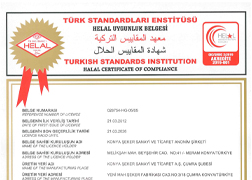 Çumra Şeker Sıvı Şeker TS 12067 Uygunluk Belgesi