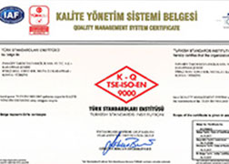 ISO 9001 - Kalite Yönetim Sistemi Sertifikası