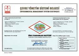 Çumra Şeker TSE - EN ISO 14001 Environment Management System Certificate