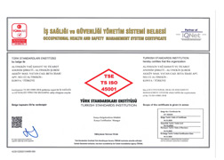 ALTINEKİN YAĞ TSE ISO 45001 İSG YÖNETİM SİSTEMİ BELGESİ